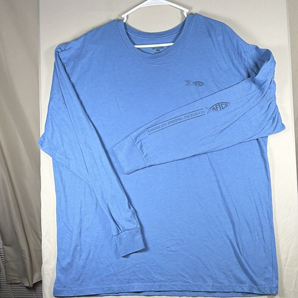 AFTCOBlue Long Sleeve Marlin Tuna Graphic Shirt Mens XXL
